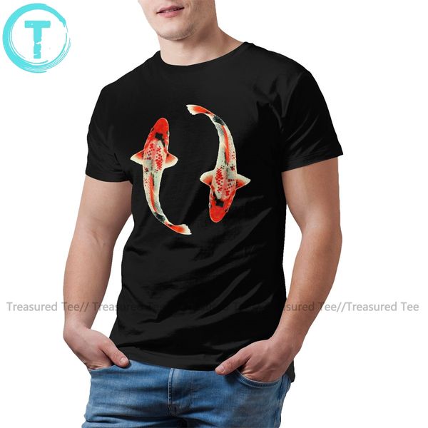 

goldfish t shirt two red koi t-shirt men graphic tee shirt 100 cotton summer short sleeves cute 5xl tshirt