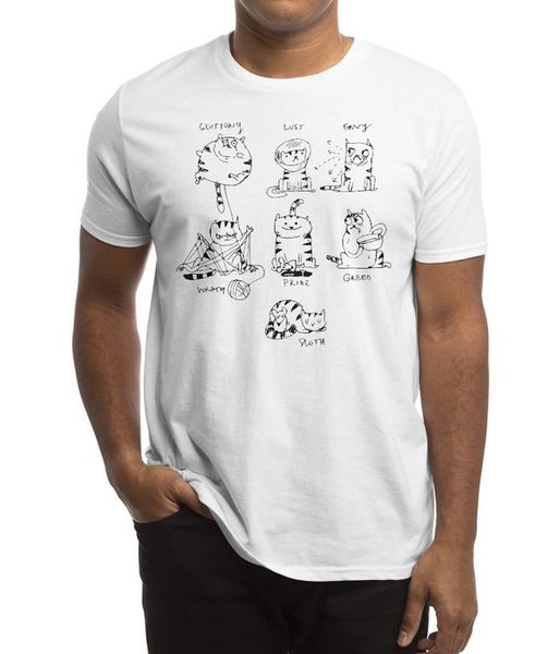

new men casual printed t рубашка 7 sins с коротким рукавом футболки tee tops