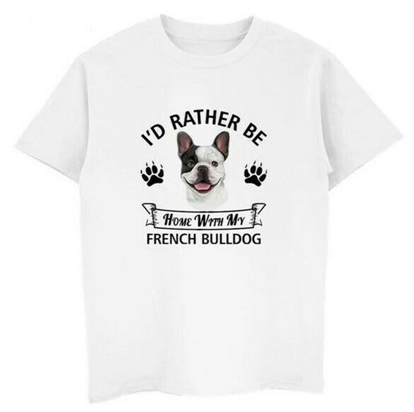 

i'd rather be with my frenchie - white t-shirt harajuku fashion classic tee shirt