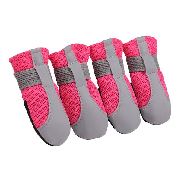 

4pcs pet summer mesh shoes dog breathable sandals boots