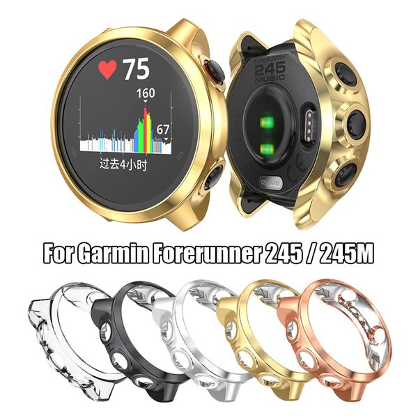 

soft plating tpu watch case bracelet protective watch cover shell shockproof screen protectors for garmin forerunner 245 / 245m