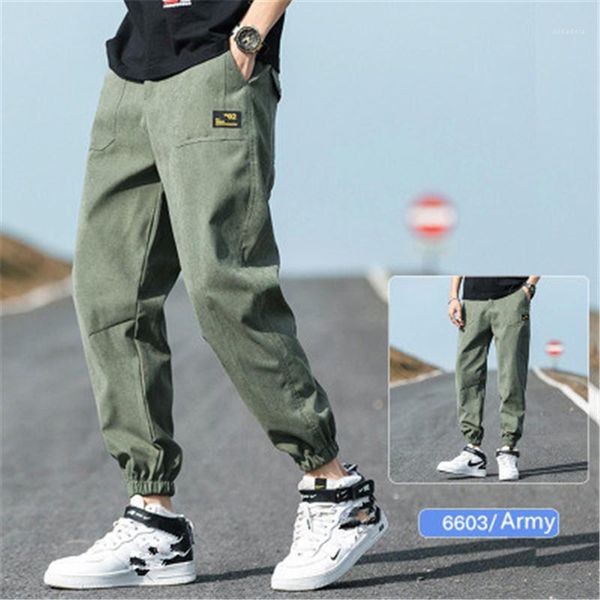 

trousers fashion trend drawstring running leggings summer designer new male straight loose sports pants clothing men casual thin, Black