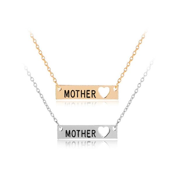 

gold silver color love heart pendant necklace creativity alloy letter thanksgiving mother day gift jewelry