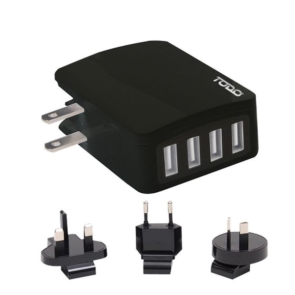 

todo smart 4 ports travel usb charger with universal adapters