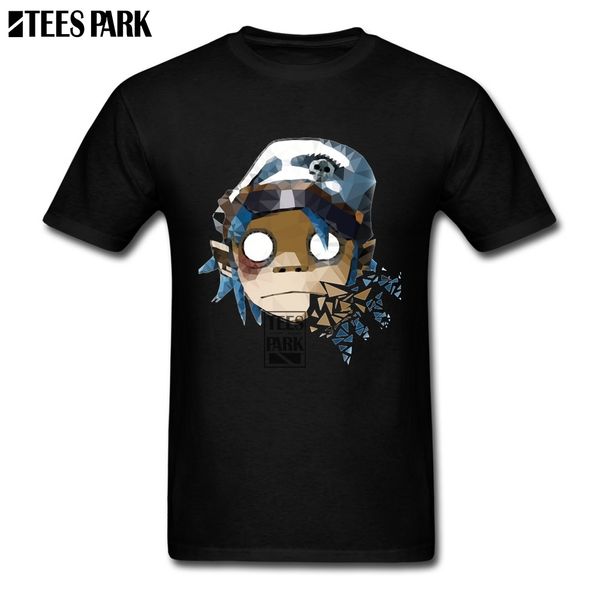 

хлопок xs-xxxl 2d gorillaz low poly plastic beach tumblr футболка для мужчин мужской crewneck с коротким рукавом футболки юмор мужской