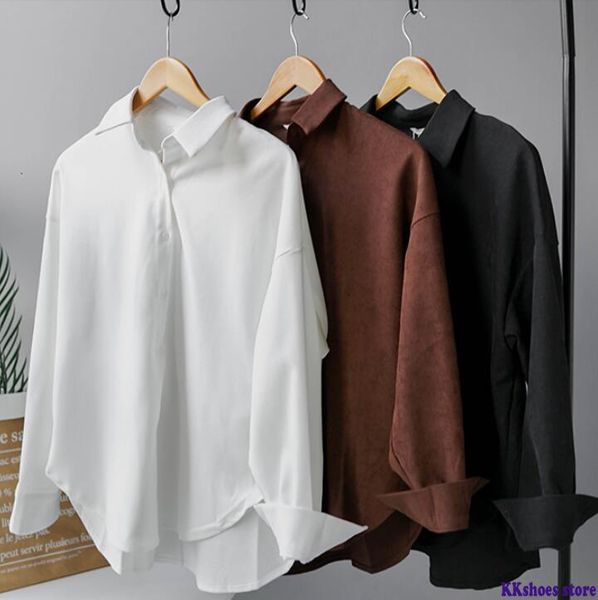 

women's polos white black shirts ladies long sleeve fall 2021 women korean fashion blusas mujer