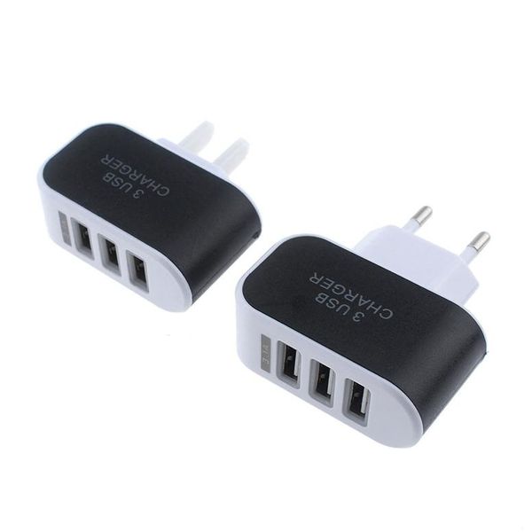 

2a 3 port usb candy light power adapter eu american plug usb wall charger for iphone android mobile phone