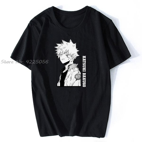 

katsuki bakugo - boku нет героя academiat футболка mencotton short summer attack рукав на titan японского аниме повседневный tshirt тройники