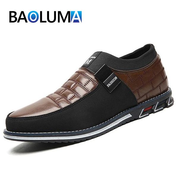 

classic fashion men casual shoes leather men oxfords handmade slip-on male formal business wedding dress shoe 38-48, Black