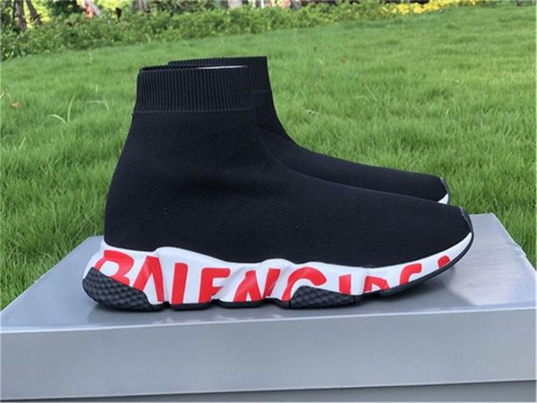 

selling original 2020 women men sock walking shoes black white red speed trainer sports sneakers boots casual shoe mens 36-45