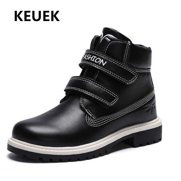 

new autumn/winter children snow boots boys shoes high warm short plush baby student motorcycle boots kids 04, Black;grey