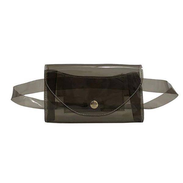 

clear grey lightweight pvc shoulder bag fashion solid women pin buckle belt transparent crossbody bag simple fashion hand