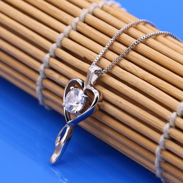 

noble women's silver plated necklace-sweetheart pendant necklace-popular jewelry for women-birthday gifts