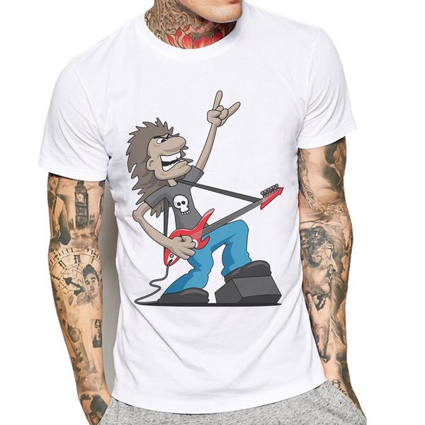

горячая продажа мужчины футболка мода хлопка с коротким рукавом o шея t-shirt гитара rock printing hip hop тройники мужские рубашки playeras
