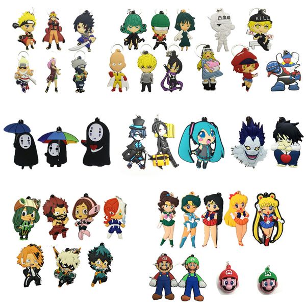 

cartoon keychain my hero academia super mary sailor moon naruto hatsune miku death note spiritedaway decoration pendant, Silver