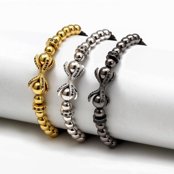 

meibeads cz bracelet men jewelry bracelets for women pulseira masculina bileklik armband bijoux mens copper beads pulseiras, Golden;silver