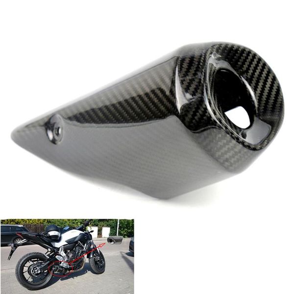 

for mt07 fz07 fz-07 2014-2020 motorcycle exhaust muffler heat shield carbon fiber cover exhaust pipe cover
