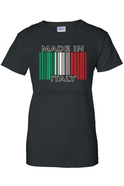 

womens funny made in italy barcode juniors t-shirt