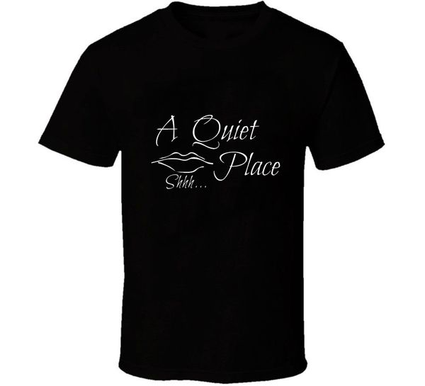

fashion a quiet place shhh pure cotton black t-shirt