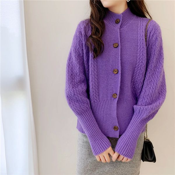 

women's knits & tees women knitted sweater 2021 autumn winter short cardigan coat fashion loose casual, White