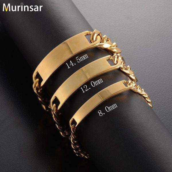 

width 12mm/22cm bracelet for men women stainless steel bracelets blank titanium steel bracelet link cuban chains jewelry, Black