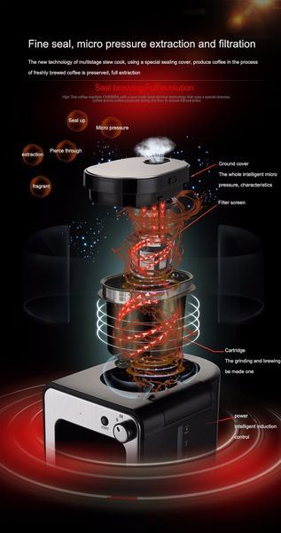 

220v automatic american coffee machine mini household / office drip coffee maker coffee making machine