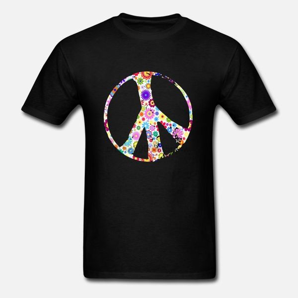 

men t shirt peace sign flower power hippies(2) tshirts women-tshirt