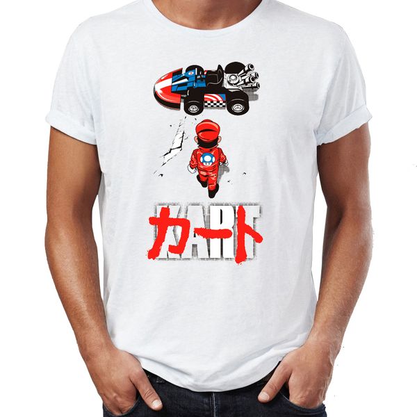 

men's t shirt mario kart akira mushup funny gaming artsy tee