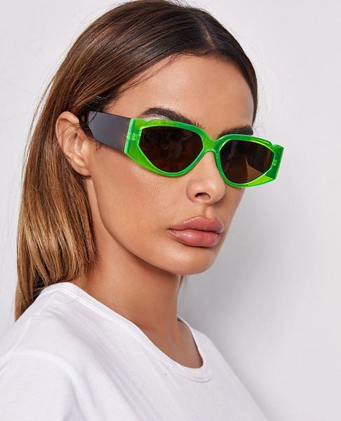 

fashionable small frame cat eye sunglasses women men colorful transparent retro sunglass rectangle female candy color eyewears 16101, White;black