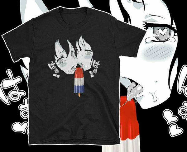 

hentai bj two girls one ice cream position black t-shirt men summer short sleeves casual s-3xl hip hop t shirt