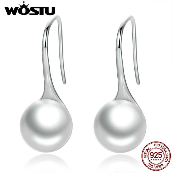 

wostu new fashion 100% 925 sterling silver drop earrings for women fine jewelry birthday gift for girlfriend