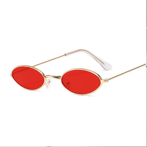 

sunglasses oval women retro small vintage brand shades black red metal color sun glasses for female fashion designer, White;black