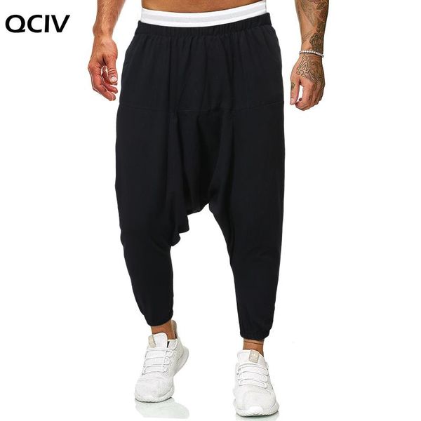

men linen cross-pants mens baggy harem pants men solid black trousers male hiphop joggers man streetwear wide legs pants