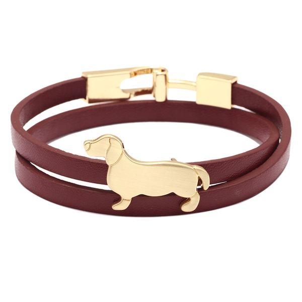 

2020 new women bracelet leather dog accessories multicolor wristband enwind bracelets fashion lady bangles friend gift, Black