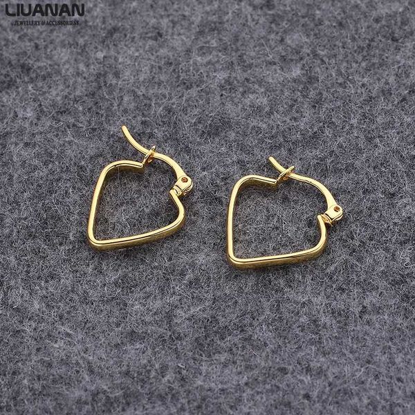 

new fashion 2pcs/set hoop earrings for women gold plating geometric ear rings for women fashion jewelry party holiday heart, Golden;silver