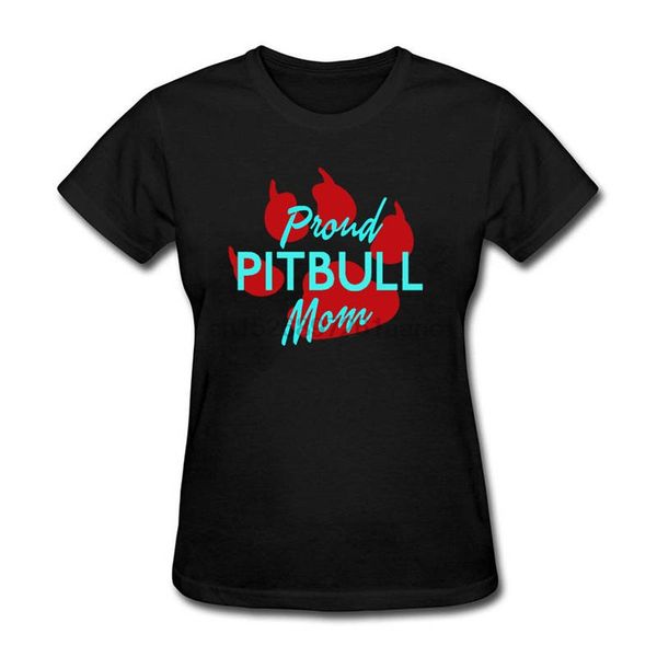 

футболка casual гордый pitbull мама с коротким рукавом женщины мода 2018. crew neck tee рубашки