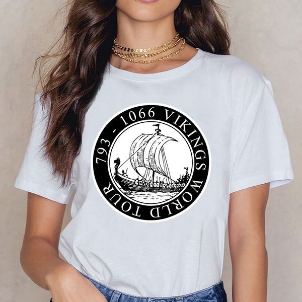

топы футболка женщины викинги world ship hip hop vintage короткие женская рубашки