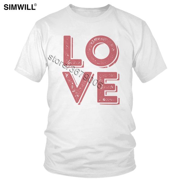 

vintage love t-shirts men cotton romantic word shirts short sleeves crew neck t shirt fashion valentine's day gift tees