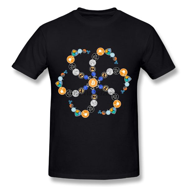 

casual man circle cryptocurrency ethereum bitcoin litecoin t shirt design summer fashiontee shirts