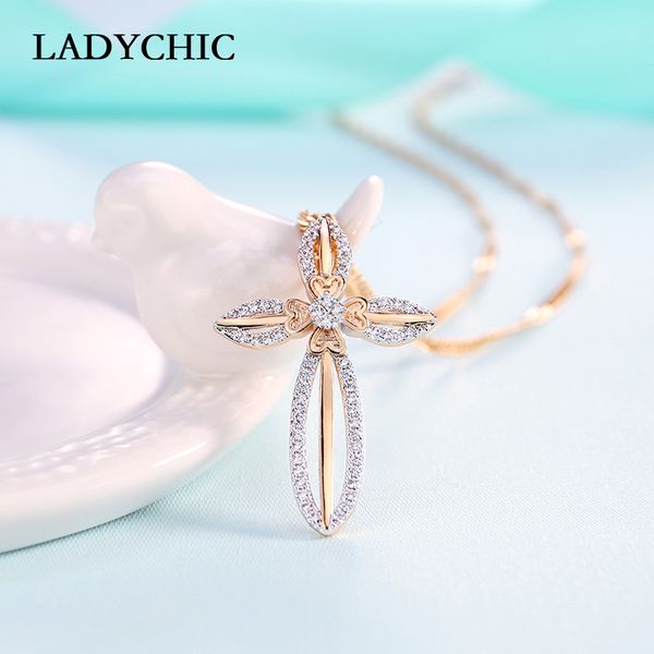 

elegance gold color cross pendant necklaces for women men trendy classic christian jesus crystal necklace jewelry gift wholesale, Silver