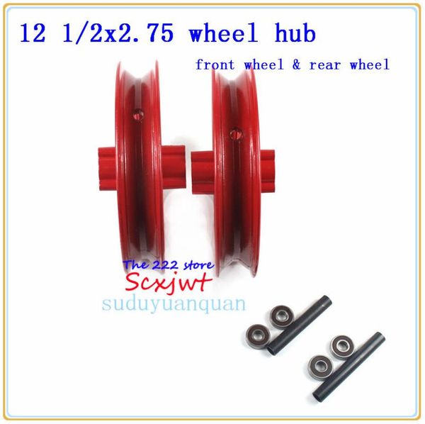 

red 12 1/2x2.75 front and rear aluminum rim wheel hub use 12 1/2*2.75 tire for razor dirt bike rocket mx350 mx400 mini dirt bike
