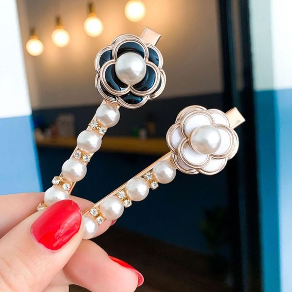 

hair accessories fashion pearl hairclips for girls metal clips womens elegant design hairpins ladies, Slivery;white