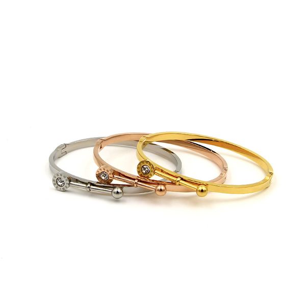 

wholesale stainless steel bangles women jewelry cuff bracelets & bangles for women pulseras mujer jewelry, Black