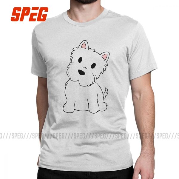 

men's west highland white terrier cartoon westie t shirts dog pet poltalloch terrier 100% cotton tees printing t-shirt
