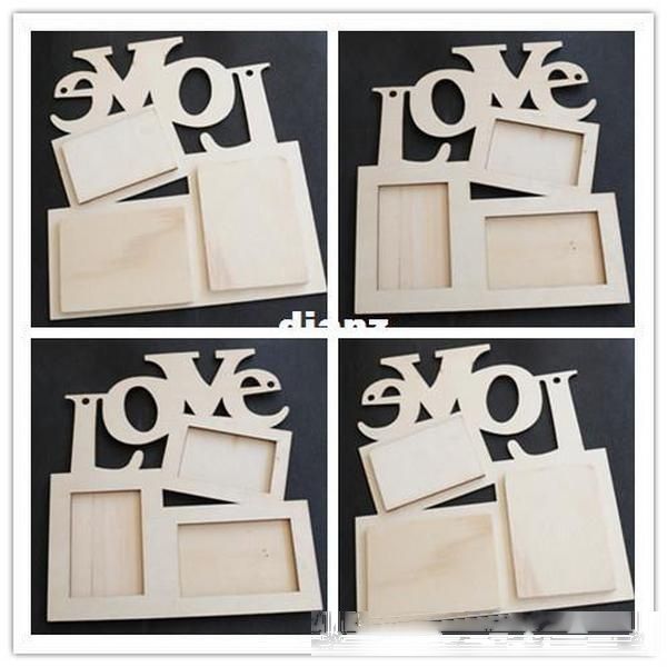 

new arrive hollow love wooden p frame white base diy picture frame art decor