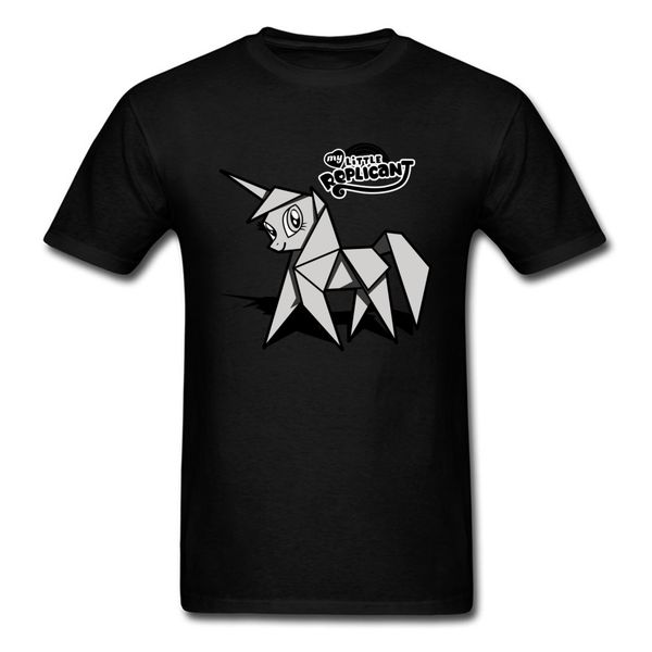 

my little replicant t-shirt men black grey t shirt origami unicorn tshirt 100% cotton clothing novelty summer tee
