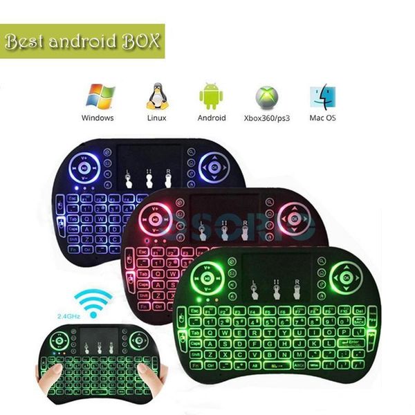 

rii i8 smart fly air mouse remote backlight 2.4ghz wireless bluetooth keyboard remote control touchpad for mxq m8s t96 tv box
