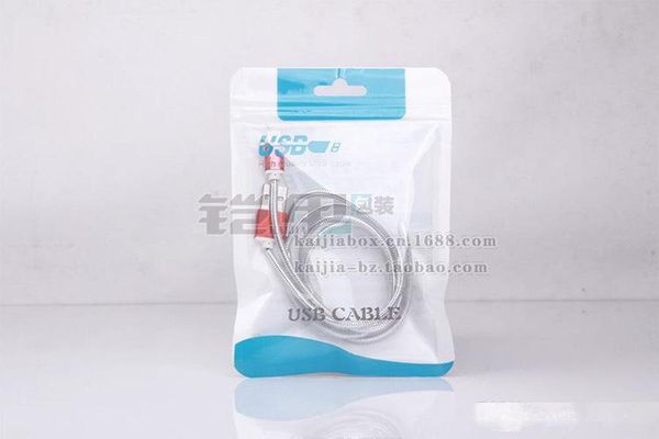 

1000pcs wholesale universal colorful usb cable packaging bag for mobile phone for iphone 7 7plus usb cable zipper bag