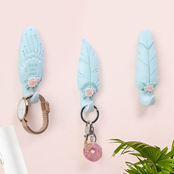 

1pcs falling feather hook for household kitchen wall door decorative hooks hanger key bag kitchen bathroom wall hooks