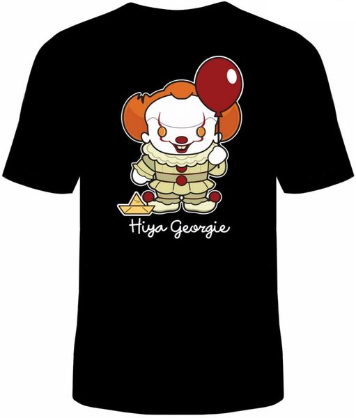

hiya georgie it t-shirt funny cotton pennywise clown stephen king funny tee shirt
